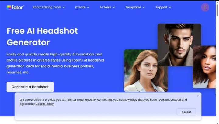 fotor IA headshot generator