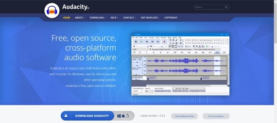 audacity website interface